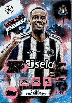 Alexander Isak Newcastle United Topps Match Attax UEFA Club Competitions 2025/26 Worldies Limited Edition - Global Goalscorers #WLE4