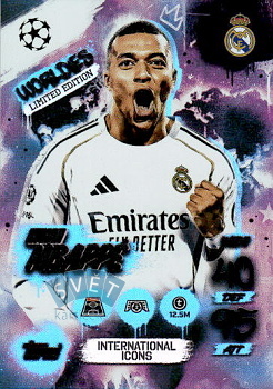 Kylian Mbappe Real Madrid Topps Match Attax UEFA Club Competitions 2025/26 Worldies Limited Edition - International Icons #WLE11