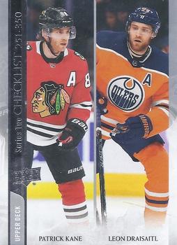 Patrick Kane / Leon Draisaitl Chicago Blackhawks / Edmonton Oilers Upper Deck 2020/21 Series 2 Checklist #449
