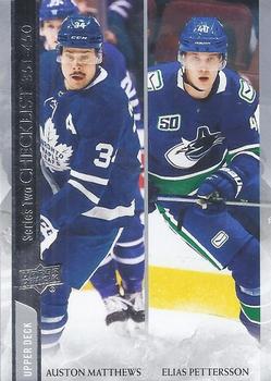 Auston Matthews / Elias Pettersson Toronto Maple Leafs / Vancouver Canucks Upper Deck 2020/21 Series 2 Checklist #450