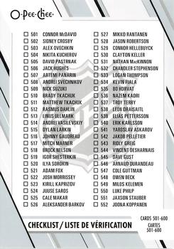 Checklist Upper Deck O-Pee-Chee 2023/24 Checklist #600