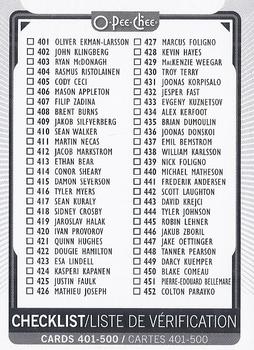 Checklist Card O-Pee-Chee 2021/22 #500