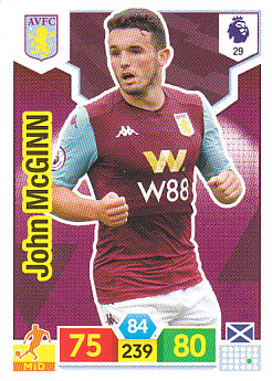 John McGinn Aston Villa 2019/20 Panini Adrenalyn XL #29