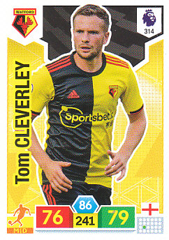 Tom Cleverley Watford 2019/20 Panini Adrenalyn XL #314