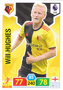 Will Hughes Watford 2019/20 Panini Adrenalyn XL #316