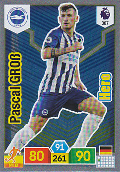 Pascal Gross Brighton & Hove Albion 2019/20 Panini Adrenalyn XL Hero #367