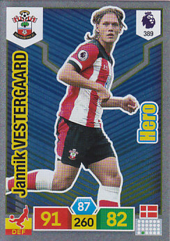 Jannik Vestergaard Southampton 2019/20 Panini Adrenalyn XL Hero #389