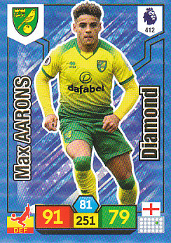 Max Aarons Norwich City 2019/20 Panini Adrenalyn XL Diamond #412