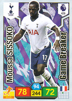 Moussa Sissoko Tottenham Hotspur 2019/20 Panini Adrenalyn XL Game Breaker #429