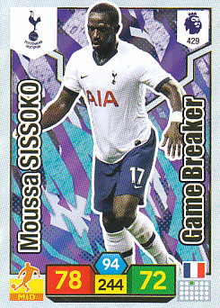 Moussa Sissoko Tottenham Hotspur 2019/20 Panini Adrenalyn XL Game Breaker #429