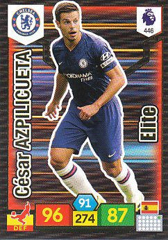 Cesar Azpilicueta Chelsea 2019/20 Panini Adrenalyn XL Elite #446