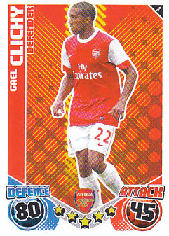 Gael Clichy Arsenal 2010/11 Topps Match Attax #3