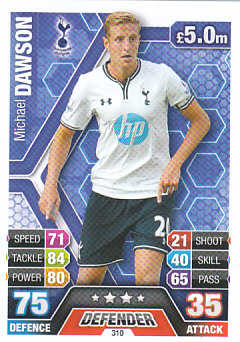 Michael Dawson Tottenham Hotspur 2013/14 Topps Match Attax #310