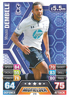 Mousa Dembele Tottenham Hotspur 2013/14 Topps Match Attax #318