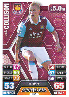 Jack Collison West Ham United 2013/14 Topps Match Attax #357