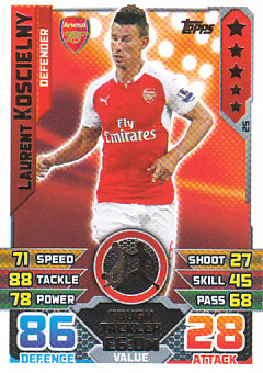 Laurent Koscielny Arsenal 2015/16 Topps Match Attax #25