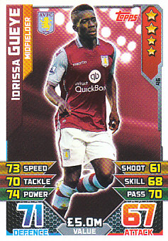 Idrissa Gueye Aston Villa 2015/16 Topps Match Attax #46