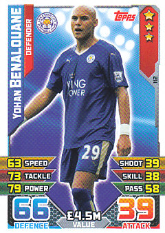 Yohan Benalouane Leicester City 2015/16 Topps Match Attax #112