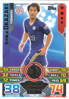Shinji Okazaki Leicester City 2015/16 Topps Match Attax #126