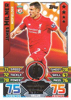 James Milner Liverpool 2015/16 Topps Match Attax #136