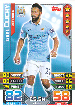 Gael Clichy Manchester City 2015/16 Topps Match Attax #151