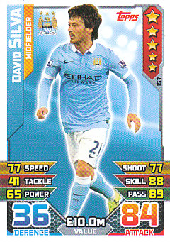 David Silva Manchester City 2015/16 Topps Match Attax #157