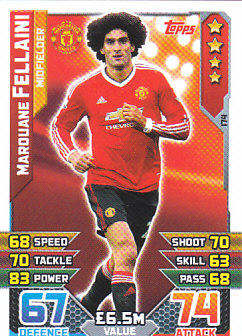 Marouane Fellaini Manchester United 2015/16 Topps Match Attax #174