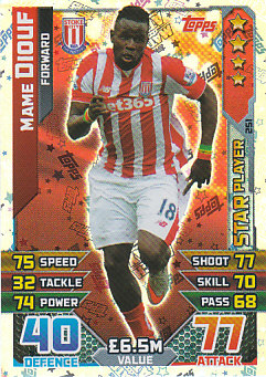 Mame Diouf Stoke City 2015/16 Topps Match Attax Star Player #251