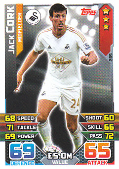 Jack Cork Swansea City 2015/16 Topps Match Attax #285