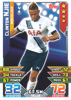 Clinton Njie Tottenham Hotspur 2015/16 Topps Match Attax #299