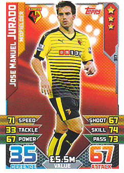 Jose Manuel Jurado Watford 2015/16 Topps Match Attax #317