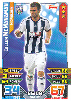 Callum McManaman West Bromwich Albion 2015/16 Topps Match Attax #332