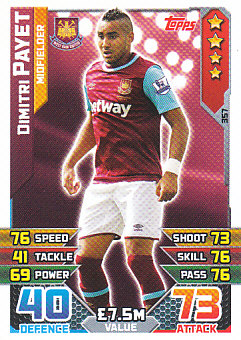Dimitri Payet West Ham United 2015/16 Topps Match Attax #357