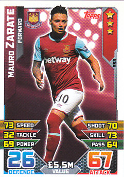 Mauro Zarate West Ham United 2015/16 Topps Match Attax #358