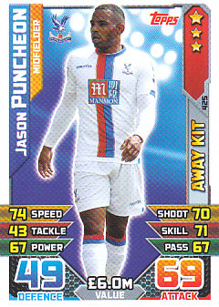 Jason Puncheon Crystal Palace 2015/16 Topps Match Attax Away Kit #425