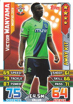 Victor Wanyama Southampton 2015/16 Topps Match Attax Away Kit #433