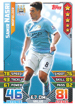 Samir Nasri Manchester City 2015/16 Topps Match Attax Squad Updates #U33