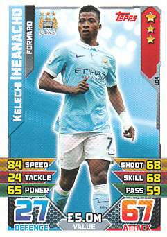 Kelechi Iheanacho Manchester City 2015/16 Topps Match Attax Squad Updates #U34