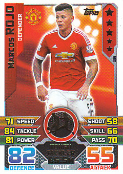 Marcos Rojo Manchester United 2015/16 Topps Match Attax Squad Updates #U35