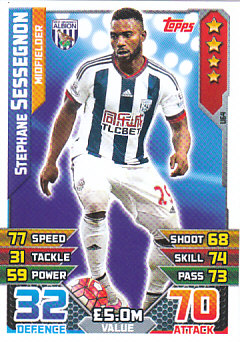 Stephane Sessegnon West Bromwich Albion 2015/16 Topps Match Attax Squad Updates #U64