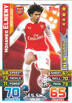 Mohamed Elneny Arsenal 2015/16 Topps Match Attax New Signing #NS04