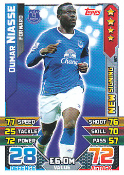 Oumar Niasse Everton 2015/16 Topps Match Attax New Signing #NS07