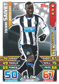 Henri Saivet Newcastle United 2015/16 Topps Match Attax New Signing #NS12