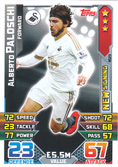 Alberto Paloschi Swansea City 2015/16 Topps Match Attax New Signing #NS23