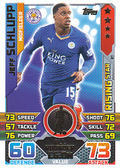 Jeff Schlupp Leicester City 2015/16 Topps Match Attax Rising Star #R07