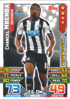 Chancel Mbemba Newcastle United 2015/16 Topps Match Attax Rising Star #R11