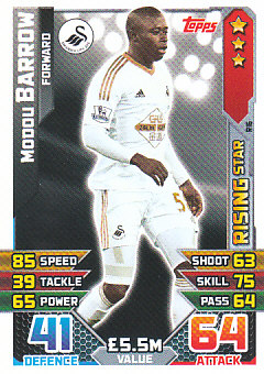 Modou Barrow Swansea City 2015/16 Topps Match Attax Rising Star #R16