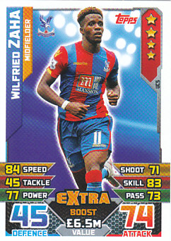 Wilfried Zaha Crystal Palace 2015/16 Topps Match Attax Update Card #UC05