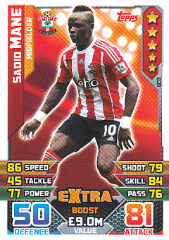 Sadio Mane Southampton 2015/16 Topps Match Attax Update Card #UC13