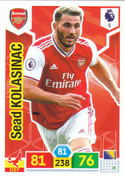 Sead Kolasinac Arsenal 2019/20 Panini Adrenalyn XL #5